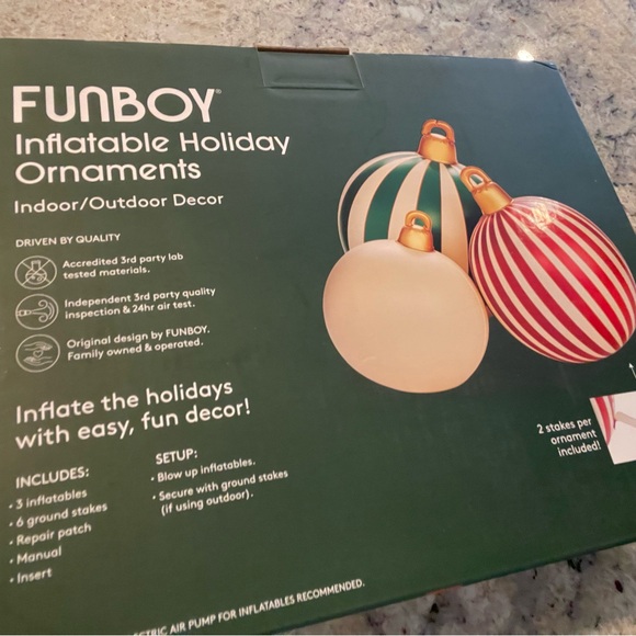 NEW FUNBOY inflatable christmas holiday ornament balls